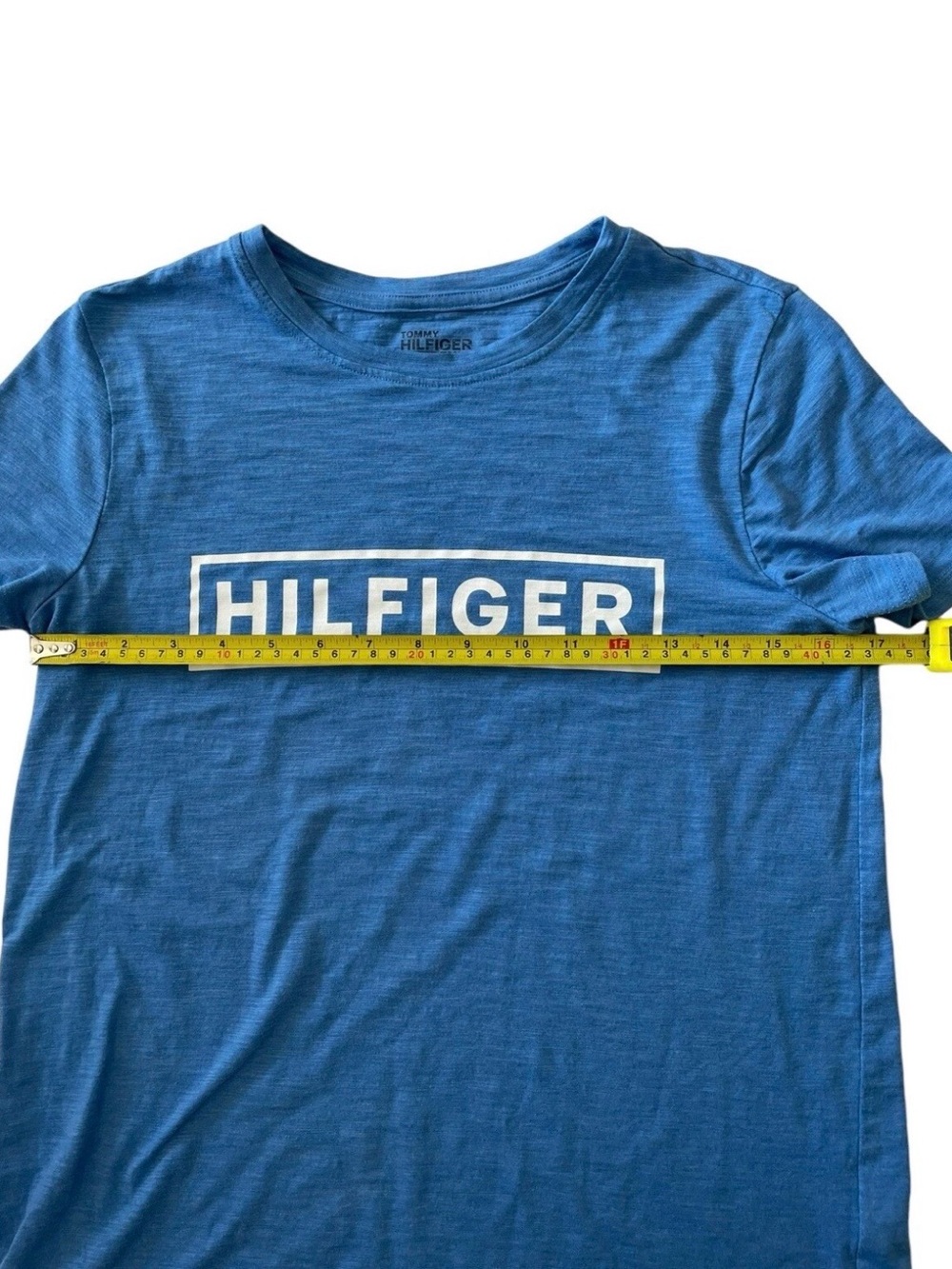 Tommy Hilfiger Casual Crewneck Tee in Blue and White Regular Fit. - Picture 4 of 6